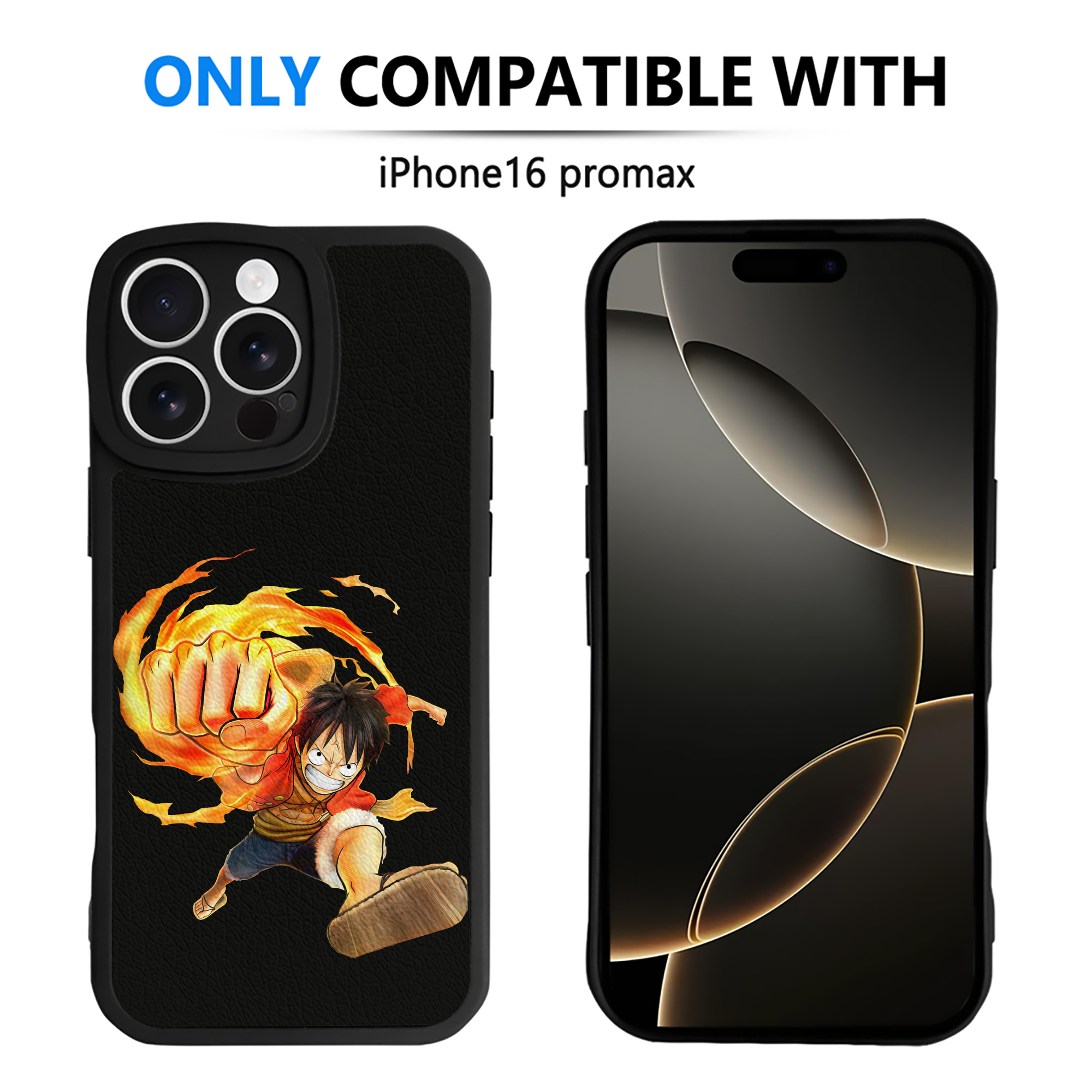 （画像用） ワンピース モンキー・D・ルフィ ONE PIECE Monkey D. Luffy 【iPhone 16シリーズ対応】シリコンスマホケース（レザー調） 材質：シリコン